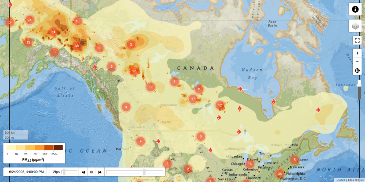 Screenshot of FireSmoke Canada.